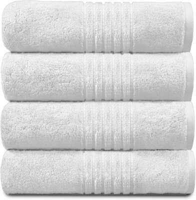 GC GAVENO CAVAILIA Hampton Royal 4 Pack Bath Towel 70x120 White Egyptian Cotton Premier Super absorbent Towel