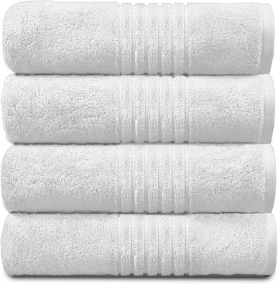 GC GAVENO CAVAILIA Hampton Royal 4 Pack Jumbo Bath Sheet 80x170 White Egyptian Cotton Premier Super absorbent Towel