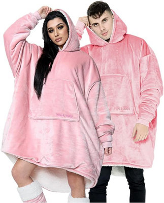 GC GAVENO CAVAILIA Hug Snug Oversized Blanket Hoodie Blush Pink Cosy Ultra Soft Sherpa Fleece Unisex Sweatshirt Hoodie DIY at B Q
