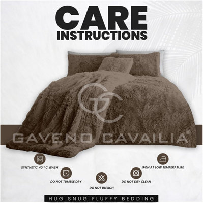 GC GAVENO CAVAILIA Hug & Snug Teddy Fleece Single Mink Duvet Cover With Matching Pillowcase Warm Fluffy Soft & Cosy Bedding Set