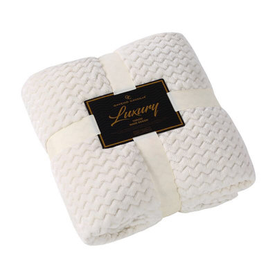 GC Gaveno Cavailia Coperta Popcorn In Pile – 150x200 Cm, Colore Ostrica, Morbida Per Divano E Letto