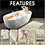GC GAVENO CAVAILIA Infinity Loop 2 Piece Bath Mat Set Cream Super Absorbent Non Slip Shower Mat