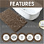 GC GAVENO CAVAILIA Infinity Loop 2 Piece Bath Mat Set Latte Super Absorbent Non Slip Shower Mat