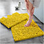 GC GAVENO CAVAILIA Infinity Loop 2 Piece Bath Mat Set Ochre Super Absorbent Non Slip Shower Mat