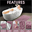 GC GAVENO CAVAILIA Infinity Loop Extra Large 2 Piece Bath Mat Set Blush Pink Super Absorbent Non Slip Shower Mat