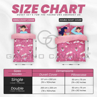 GC GAVENO CAVAILIA Kids Printed Fairy Buddies Single Pink Duvet Cover Bedding Set With Matching Pillowcase