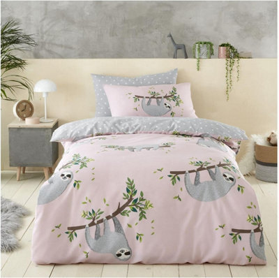 GC GAVENO CAVAILIA Kids Printed Hanging Out Blush Pink Single Duvet cover Bed set