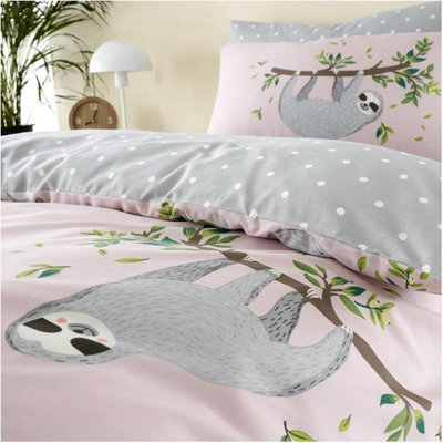 GC GAVENO CAVAILIA Kids Printed Hanging Out Blush Pink Single Duvet cover Bed set