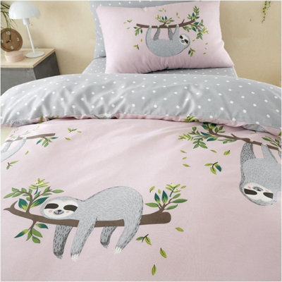 GC GAVENO CAVAILIA Kids Printed Hanging Out Blush Pink Single Duvet cover Bed set