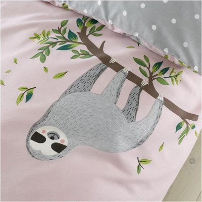 GC GAVENO CAVAILIA Kids Printed Hanging Out Blush Pink Single Duvet cover Bed set
