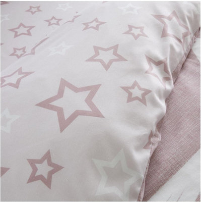 GC GAVENO CAVAILIA Kids Printed Superstar Blush Pink Single Duvet Cover With Matching Pillowcase Bedding Set