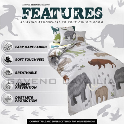 GC GAVENO CAVAILIA Kids Printed Wooly Mammoth And Pals Duvet Cover Single Bedding Set