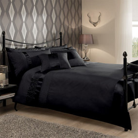 GC GAVENO CAVAILIA Luxe duvet cover bedding set black king 3PC with embriodery quilt cover