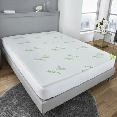 GC GAVENO CAVAILIA Luxury Bamboo 1" Mattress Topper Double Bed, 2 Cm Extra Soft Anti Allergy Thick Mattress Topper, White