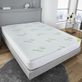 GC GAVENO CAVAILIA Luxury Bamboo 1" Mattress Topper Super King Bed, 2 Cm Extra Soft Anti Allergy Thick Mattress Topper, White