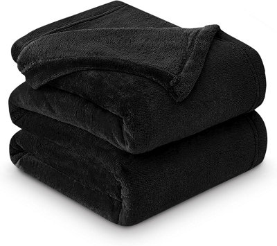 GC GAVENO CAVAILIA Luxury Faux Fur Throw 150x200 CM Black Fleece Blanket for Double Bed & Sofa Bed
