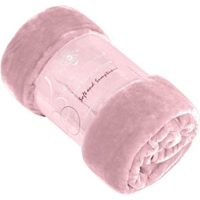 GC GAVENO CAVAILIA Luxury Faux Fur Throw 200X240 CM Pink Fleece Blanket for King Bed & Sofa Bed