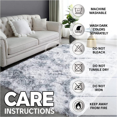 GC GAVENO CAVAILIA Marble Haven Snuggle Rug 80x150 CM Grey Luxury Plain Faux Fur Shaggy Decor Rug