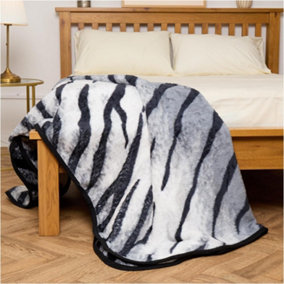 GC GAVENO CAVAILIA New Tiger Skin Throw 150X200 Grey Warm & Cosy Blanket