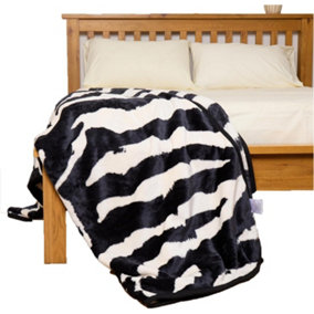 GC GAVENO CAVAILIA New Zebra Skin Throw 150X200 Mono Super Soft Warm & Cosy Blanket