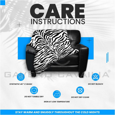 GC GAVENO CAVAILIA New Zebra Skin Throw 150X200 Mono Super Soft