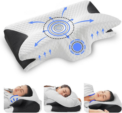 GC GAVENO CAVAILIA Orthopedic Pillow For Neck & Shoulder Pain Neck Pain Pillow with Removable Cover 61x43 cm