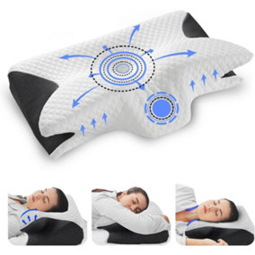 GC GAVENO CAVAILIA Orthopedic Pillow For Neck & Shoulder Pain Neck Pain Pillow with Removable Cover 61x43 cm