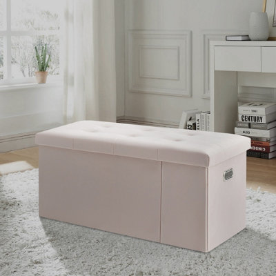 GC GAVENO CAVAILIA Ottoman Storage Bench Box Rose Footstool Storage Box For Kids Toys, Bedroom, Living Room Hallway