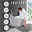GC GAVENO CAVAILIA Pearl Memory 2 Piece Non Slip Bath Mat Charcoal Quick Dry Water Absorbent Bathroom Shower Mat & Padestal Set