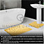 GC GAVENO CAVAILIA Pearl Memory 2 Piece Non Slip Bath Mat Ochre Quick Dry Water Absorbent Bathroom Shower Mat & Padestal Set