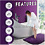 GC GAVENO CAVAILIA Pearl Memory 2 Piece Non Slip Bath Mat Purple Quick Dry Water Absorbent Bathroom Shower Mat & Padestal Set