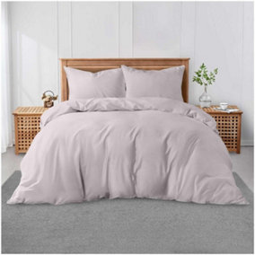 GC GAVENO CAVAILIA Plain Dyed Duvet Cover King Polycotton Solid Bedding Set Breathable & Lightweight Duvet Cover Bed Set Grey