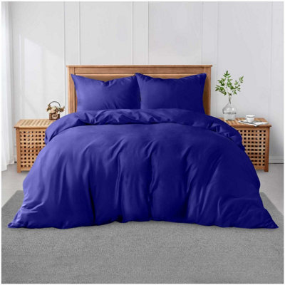 GC GAVENO CAVAILIA Plain Dyed Duvet Cover super King Polycotton Solid Bedding Set Breathable Lightweight Duvet Cover Bed Set Blue