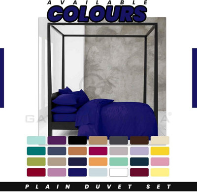 GC GAVENO CAVAILIA Plain Dyed Duvet Cover super King Polycotton Solid Bedding Set Breathable Lightweight Duvet Cover Bed Set Blue
