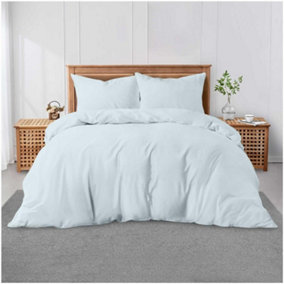 GC GAVENO CAVAILIA Plain Dyed Duvet Cover super King Polycotton Solid Bedding Set Breathable Lightweight Duvet Cover Set Sky Blue