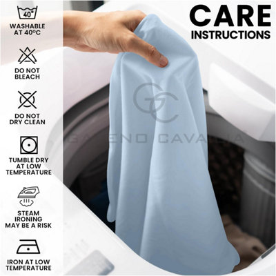 GC GAVENO CAVAILIA Plain Single Bed Flannelette Sheet Set Blue Thermal Soft Sheets Full Set - Fitted Sheet +Flat Sheet +Pillowcase