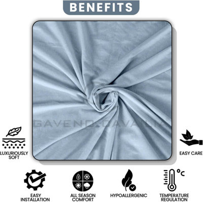 GC GAVENO CAVAILIA Plain Single Bed Flannelette Sheet Set Blue Thermal Soft Sheets Full Set - Fitted Sheet +Flat Sheet +Pillowcase