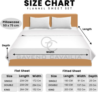 GC GAVENO CAVAILIA Plain Single Bed Flannelette Sheet Set Blue Thermal Soft Sheets Full Set - Fitted Sheet +Flat Sheet +Pillowcase