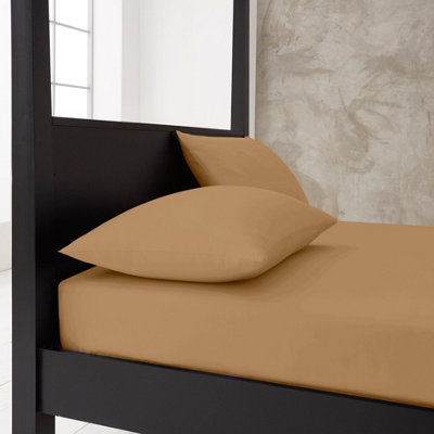 GC Gaveno Cavailia premium super soft Percale fitted sheet double Mocha