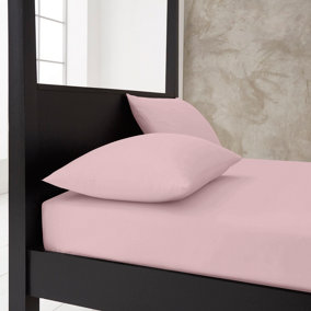 GC Gaveno Cavailia premium super soft Percale fitted sheet double Pink