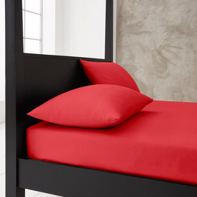 GC Gaveno Cavailia premium super soft Percale fitted sheet double Red