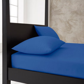 GC Gaveno Cavailia premium super soft Percale fitted sheet single royal blue