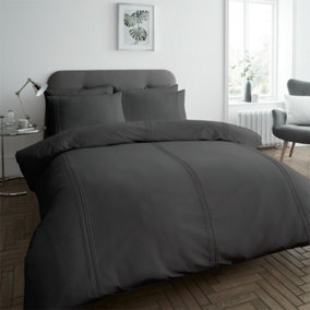 GC GAVENO CAVAILIA Relaxing Refuge Duvet cover bedding set charcoal double 3PC with embriodery quilt cover