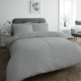 GC GAVENO CAVAILIA Relaxing Refuge Duvet cover bedding set grey king 3PC with embriodery quilt cover