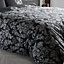 GC GAVENO CAVAILIA Royal damask duvet cover bedding set black double 3PC with reversible damask printed quilt cover