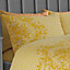 GC GAVENO CAVAILIA Royal damask duvet cover bedding set ochre double 3PC with reversible damask printed quilt cover