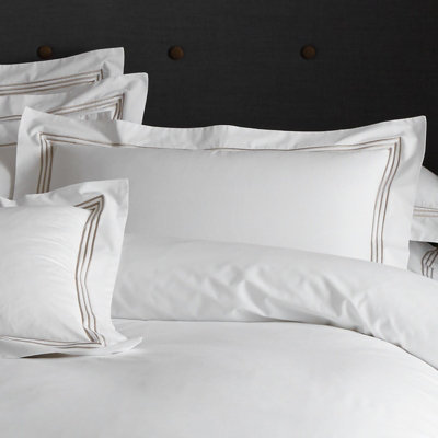 GC GAVENO CAVAILIA Sheer Elegance Duvet Cover Bedding Set Single 2PC White/Latte With Matching Pillowcases
