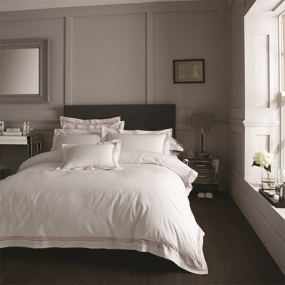 GC GAVENO CAVAILIA Sheer Elegance Duvet Cover Bedding Set Single 2PC White/Pink With Matching Pillowcases