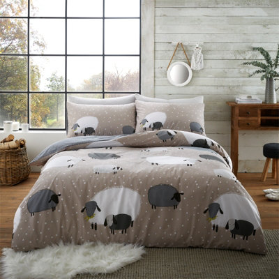 GC GAVENO CAVAILIA Shepherd's comfort duvet cover bedding set natural double 3PC with sheeps printed quilt cover