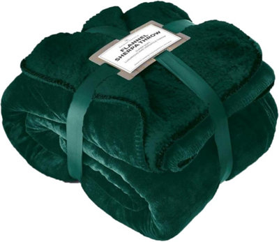 Gc Gaveno Cavailia Sherpa Snug Blanket 200x240 Green Soft Thermal Warm